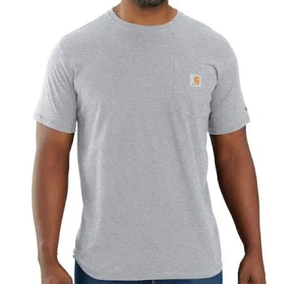Carhartt Men's Force Relaxed Fit Midweight Short-Sleeve Heather Grey Tee Sz 2XL - Picture 1 of 6